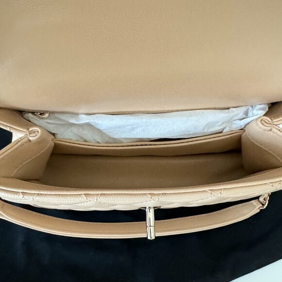 Chanel Beige Flap Bag with Top Handle - Picture 8 of 8